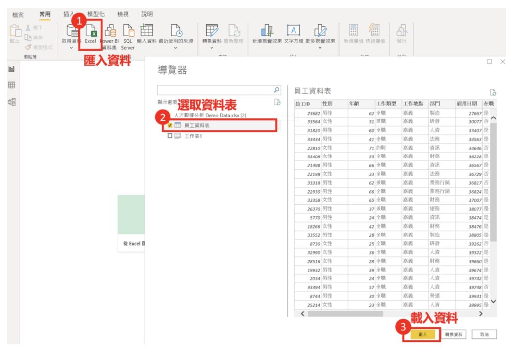 Power BI 簡易匯入HR數據方式
