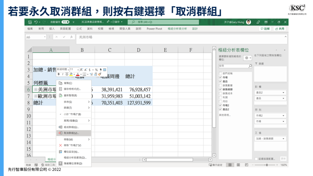 【Excel樞紐分析】組成群組:將密密麻麻的報表重新分類的計算技巧