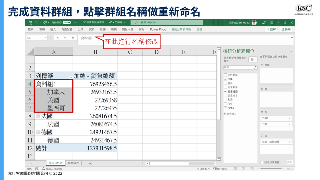 【Excel樞紐分析】組成群組:將密密麻麻的報表重新分類的計算技巧
