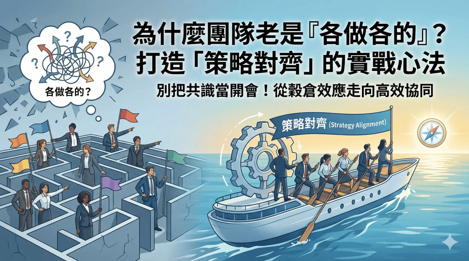為什麼團隊老是「各做各的」？別把共識當開會！打造「策略對齊」的實戰心法